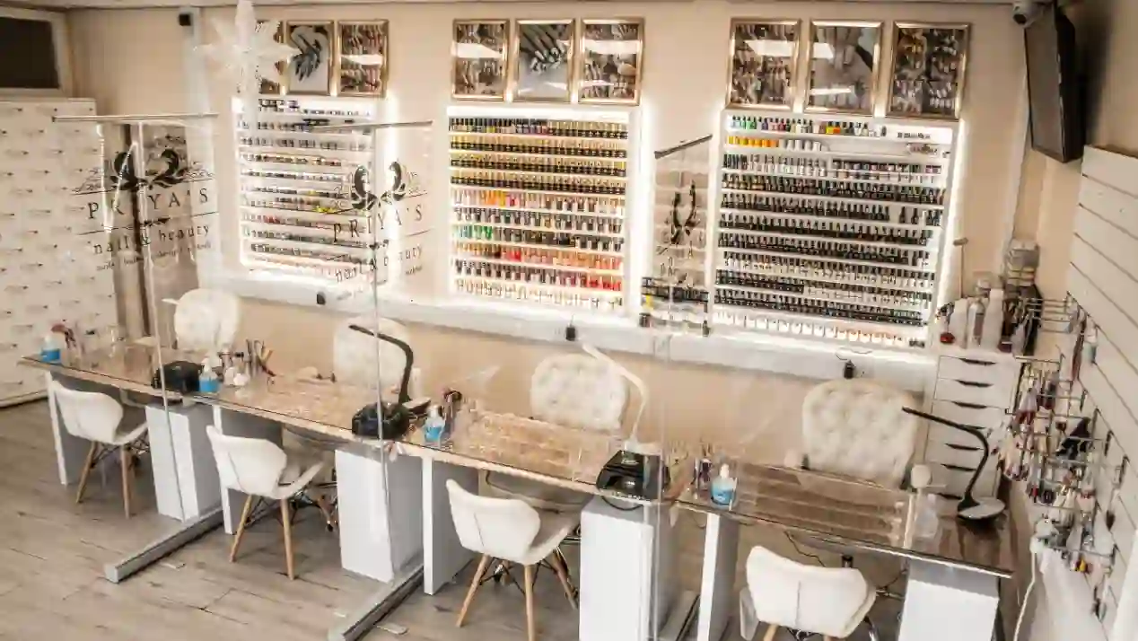 Inside Priya's Nail and Beauty salon in Ashton-under-Lyne